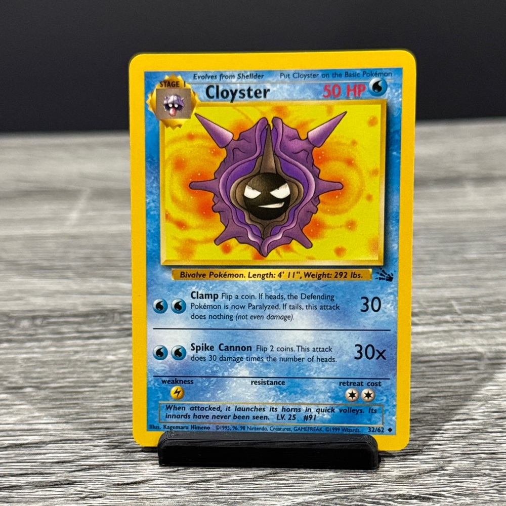 Pokémon | Fossil #32/62: Cloyster (1999) - Vintage Collectible Trading Card